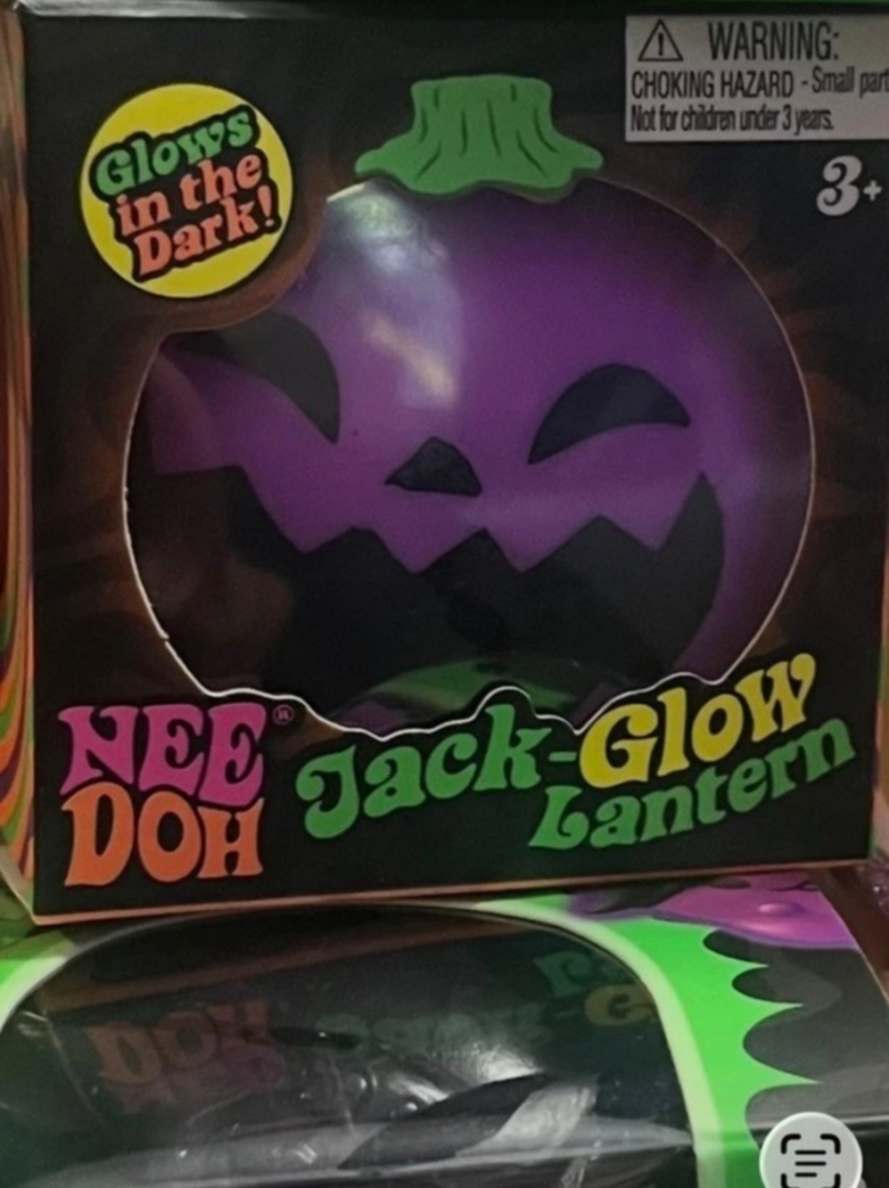 100% Authentic 35Schylling NeeDoh Jack-Glow Lantern Purple & Green Toy